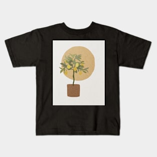 Abstract sun and lemon tree, Mid century art print Kids T-Shirt